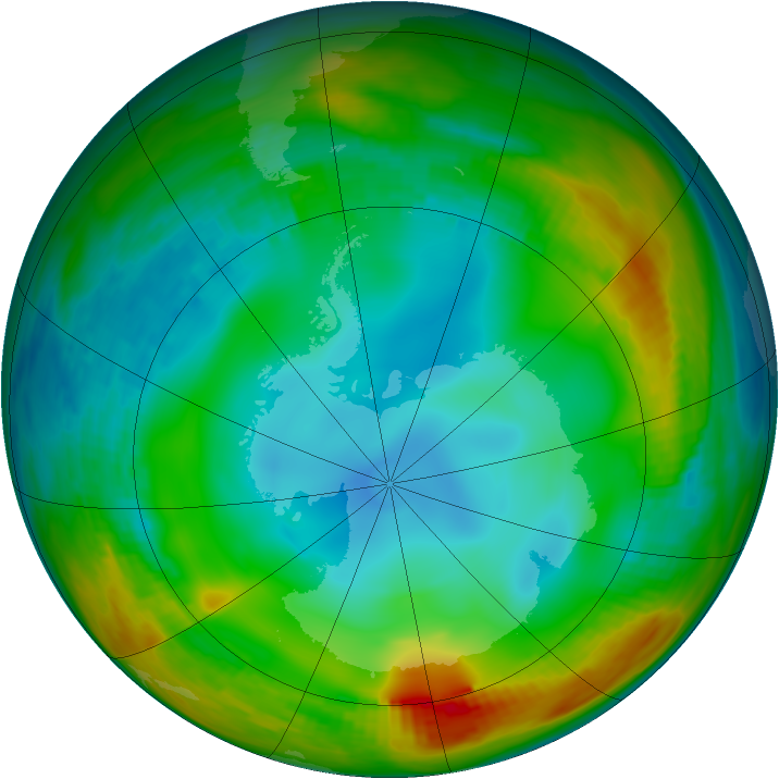 Antarctic ozone map for 04 July 1979